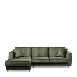 Kendall Sofa With Chaise Longue Left, velvet, ivy