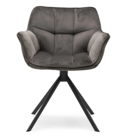 Riviera Maison Carnaby DAC Draaibare Eetkamerstoel Anthracite Velvet
