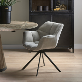 Carnaby Dining Armchair Turning Leg, Mouliné Linen