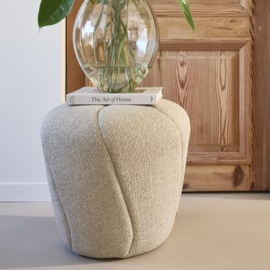 Perruche Stool, Peluche Bouclé Natural Grey