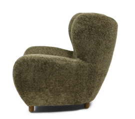 Riviera Maison Courchevel Wing Chair Vintage Velvet Forest Green