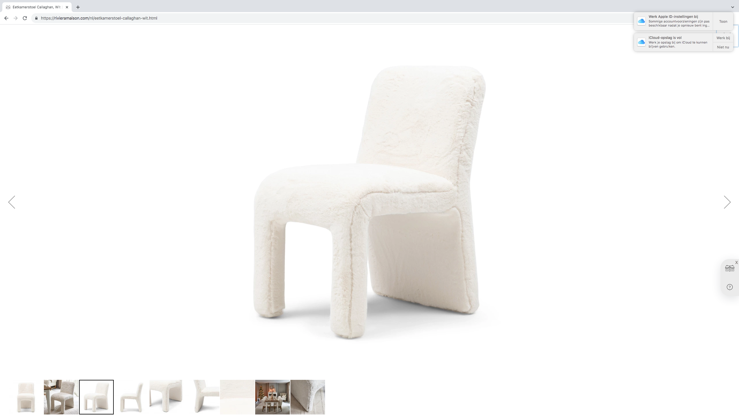 Riviera Maison Callaghan Dining Chair Eetkamerstoel, wit