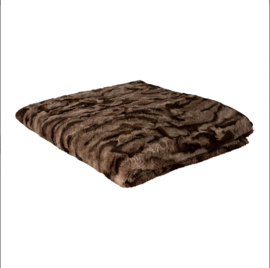 PTMD Clarisse Brown artificial fur plaid rectangle S 140x170x2 cm