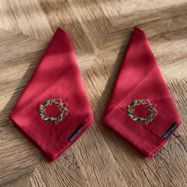 Riviera Maison Christmas Wreath Napkin Set of 2