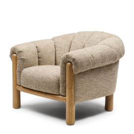 Rafal Lounge Armchair, Two-Tone Weave Light Brown