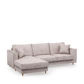 Rivièra Maison Kendall Sofa with Chaise Longue Left, velvet, ivory