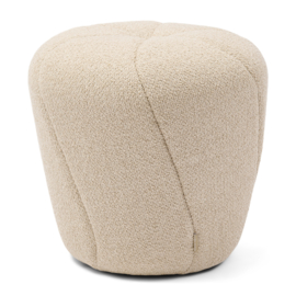 Perruche Stool, Peluche Bouclé Natural Grey
