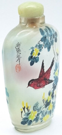Snuff bottle vogel (met doosje)