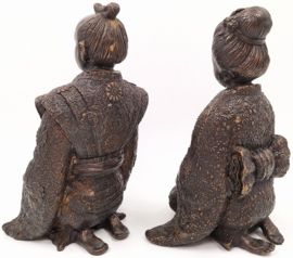 Bronzen samoerai paar