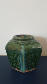 Chinese geglazuurde gemberpot - 11 cm