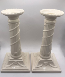Paar Leedsware/creamware kandelaars