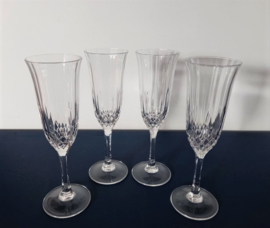 4 kristallen champagne glazen