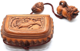 Japanse inro met foo dogs
