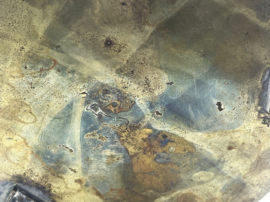 Messing jardinière met Hollands decor