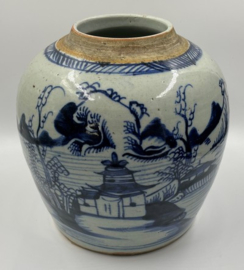 Grote blauw/witte Chinese gemberpot