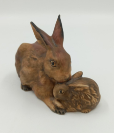 Goebel 'Brown Bunny Rabbit Mother & Baby'