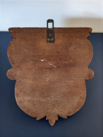 Eikenhouten wandconsole met leeuw