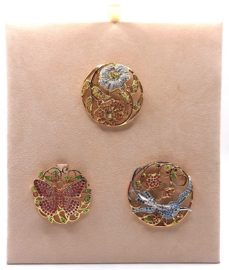 Set van 3 broches - Garden of Tranquility
