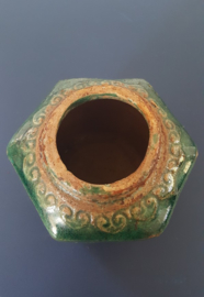 Chinese geglazuurde gemberpot - 11 cm