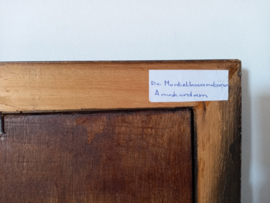 Olieverf stadsgezicht Amsterdam met Montelbaantoren