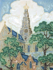 Cloisonné tegel 700 jaar Haarlem