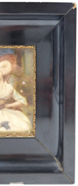 Miniatuurportret in houten lijst 19e eeuw