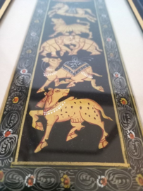 Schilderij op zijde en goudverf