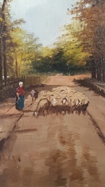 Schilderij van een herderin