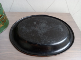 Metalen ovale koektrommel met chinoiserie decor