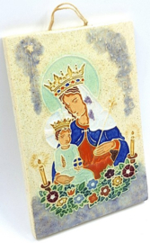 Religieus cloisonné tegeltje