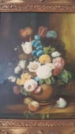 Schilderij van bloemen in vaas, Annie Bruin