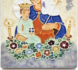 Religieus cloisonné tegeltje