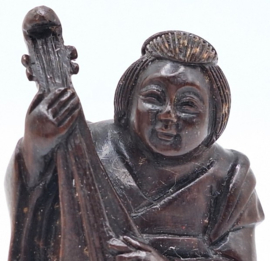 Netsuke van een muzikant