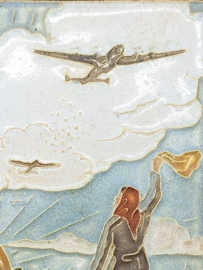 Cloisonné tegeltje 'Voedsel - Vrede - Vrijheid'