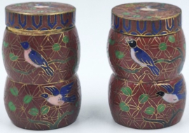 Set kleine cloisonné doosjes 