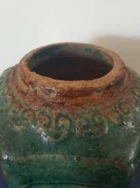 Chinese geglazuurde gemberpot - 11 cm