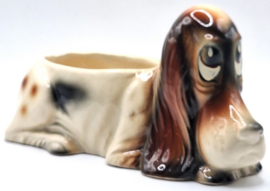 Vintage bloempot Basset Hound