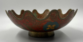 Cloisonné schaaltje met pauw