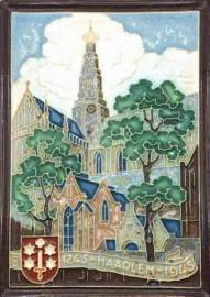 Cloisonné tegel 700 jaar Haarlem