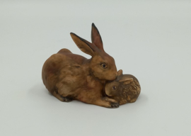 Goebel 'Brown Bunny Rabbit Mother & Baby'