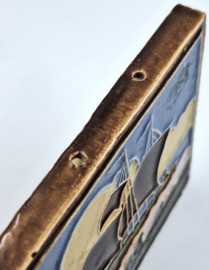 Cloisonné tegeltje zeilschip