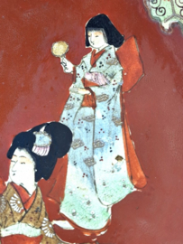 Japans Satsuma bord met geisha's