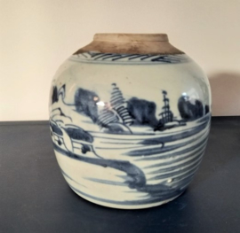 Blauw witte Chinese gemberpot