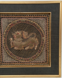 Textiel wanddecoratie van leeuw