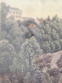 Kleurenlitho gezicht op Arnhem