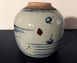 Blauw witte Chinese gemberpot