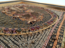 Textiel wanddecoratie van leeuw