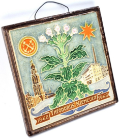 Cloisonné tegeltje tabaksfabriek Niemeijer