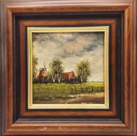 Hollands tafereel met molen