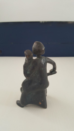 Bronzen beeldje vrouw met cello
